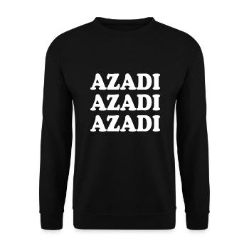 Azadi - Unisex Sweatshirt - black - Front - Alina (178cm) & Michal (187cm)