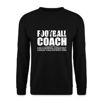 American Football Coach Sport Saying Coach - Unisex Sweatshirt - black - Front - Alina (178cm) & Michal (187cm)
