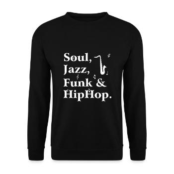Soirée dansante Soul Jazz Funk - Sweat-shirt Unisexe - noir - Devant - Alina (178cm) & Michal (187cm)