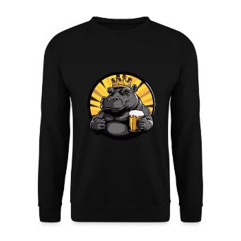 Bière Hippo - Sweat-shirt Unisexe - noir - Devant - Alina (178cm) & Michal (187cm)