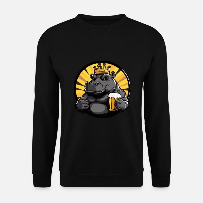 Nilpferd Bier - Unisex Pullover - Schwarz