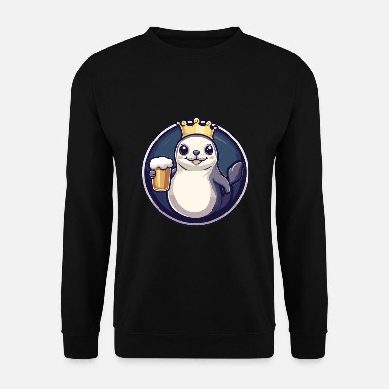 Robbe Tier Bier - Unisex Pullover - Schwarz