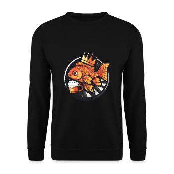Goldfisch Bier - Unisex Pullover - Schwarz - Vorne - Alina (178cm) & Michal (187cm)