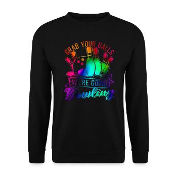 Bowling Kegeln Bowler - Sweat-shirt Unisexe - noir - Devant - Alina (178cm) & Michal (187cm)