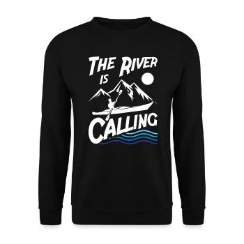 The River is Calling - Unisex Sweatshirt - black - Front - Alina (178cm) & Michal (187cm)