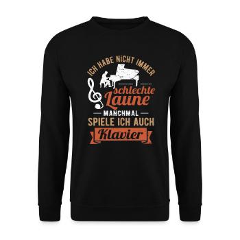 Pianist Klavierspieler Musiker Klavier - Unisex Pullover - Schwarz - Vorne - Alina (178cm) & Michal (187cm)