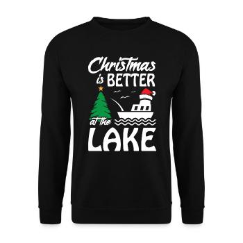 Christmas Life Is Better At The Lake1 - Unisex Sweatshirt - black - Front - Alina (178cm) & Michal (187cm)