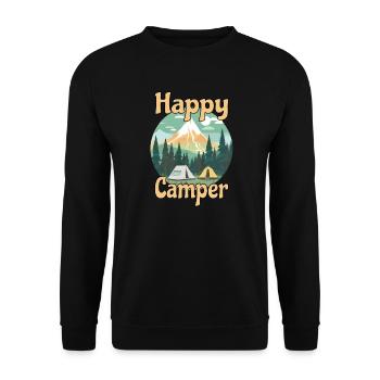 Fun camper and hiker lover - Unisex Sweatshirt - black - Front - Alina (178cm) & Michal (187cm)