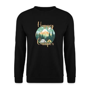 Fun camper and hiker lover - Unisex Sweatshirt - black - Front - Alina (178cm) & Michal (187cm)