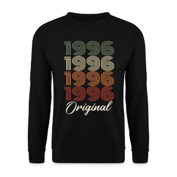 1996 Cadeau D'anniversaire Vintage Original 1996 - Sweat-shirt Unisexe - noir - Devant - Alina (178cm) & Michal (187cm)