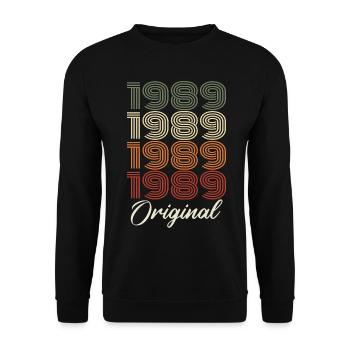 1989 Cadeau D'anniversaire Vintage Original 1989 - Sweat-shirt Unisexe - noir - Devant - Alina (178cm) & Michal (187cm)