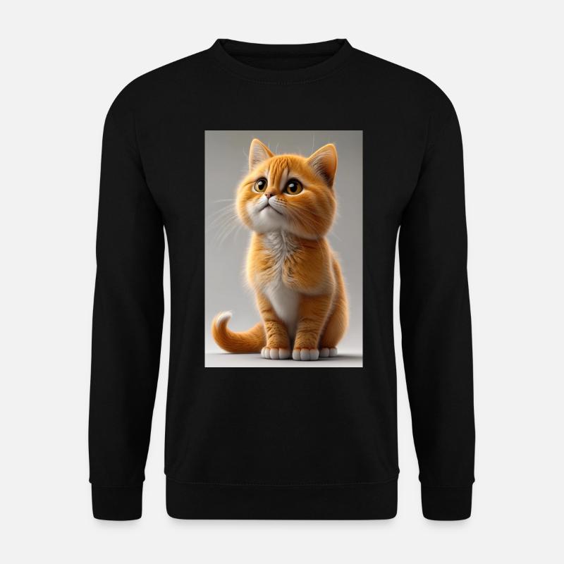Orange Kuschel Tiger Katze - Unisex Pullover - Schwarz