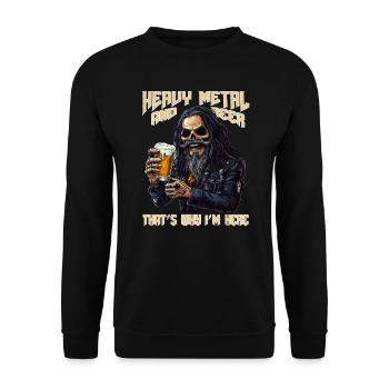 Le heavy metal et la bière, c’est pourquoi je suis ici - Sweat-shirt Unisexe - noir - Devant - Alina (178cm) & Michal (187cm)