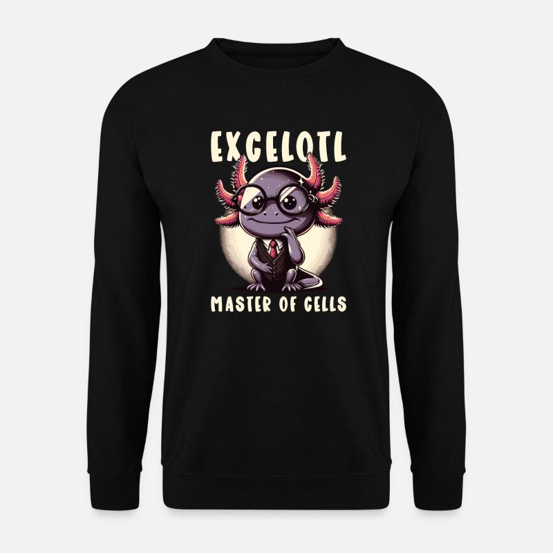 Excelotl Geeky Spreadsheet Axolotl - Unisex Sweatshirt - black