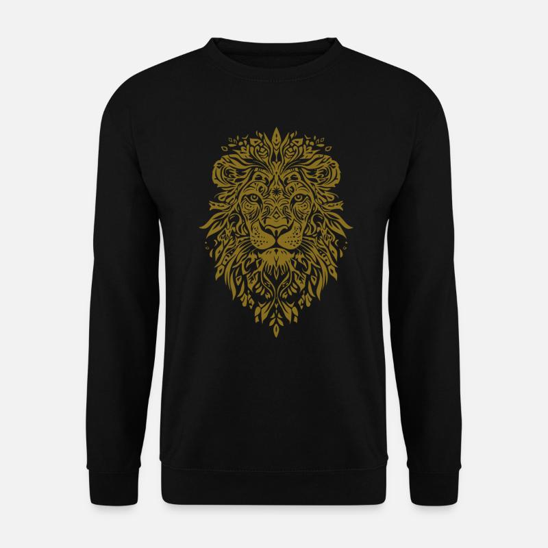 Löwe Gesicht Mandala - Unisex Pullover - Schwarz