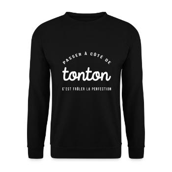 homme humour, humour, cadeau humoristique, tonton - Sweat-shirt Unisexe - noir - Devant - Alina (178cm) & Michal (187cm)