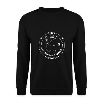 Zodiac sign Aquarius - Unisex Sweatshirt - black - Front - Alina (178cm) & Michal (187cm)