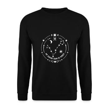 Zodiac sign Pisces - Unisex Sweatshirt - black - Front - Alina (178cm) & Michal (187cm)