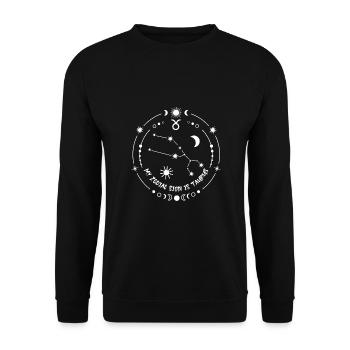 Signe du zodiaque Taureau - Sweat-shirt Unisexe - noir - Devant - Alina (178cm) & Michal (187cm)