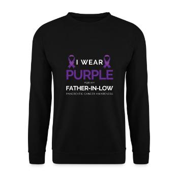Je porte du violet pour mon père pancréatique bas - Sweat-shirt Unisexe - noir - Devant - Alina (178cm) & Michal (187cm)
