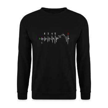 Motorcycle Heartbeat Motorcyclist Racing Machine - Unisex Sweatshirt - black - Front - Alina (178cm) & Michal (187cm)