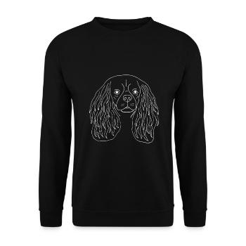 Cavalier King Charles Spaniel - Unisex Pullover - Schwarz - Vorne - Alina (178cm) & Michal (187cm)