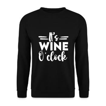 Wein - Unisex Pullover - Schwarz - Vorne - Alina (178cm) & Michal (187cm)