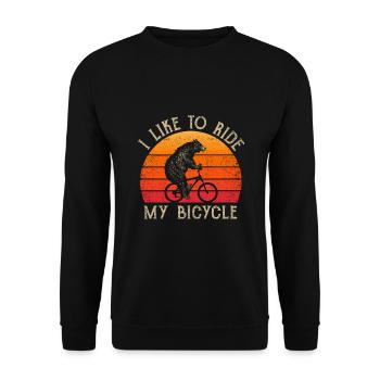 Funny bike shirt retro vintage bear - Unisex Sweatshirt - black - Front - Alina (178cm) & Michal (187cm)
