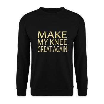 KNEE REPLACEMENT SURGERY: Make my Knee great again - Unisex Sweatshirt - black - Front - Alina (178cm) & Michal (187cm)
