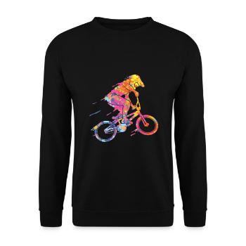 BMX Colorful Paint Graphic Biker Freestyle Racing - Sweat-shirt Unisexe - noir - Devant - Alina (178cm) & Michal (187cm)