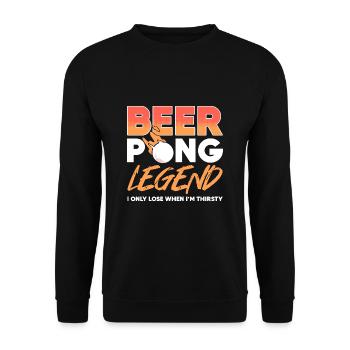 Beerpong Beer Pong Beer Pong Legend - Unisex Sweatshirt - black - Front - Alina (178cm) & Michal (187cm)