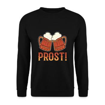 Brezel Prost - Unisex Pullover - Schwarz - Vorne - Alina (178cm) & Michal (187cm)