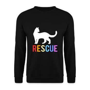 Cat Rescue Animal Rights Animal Rescue Animal Shelter - Unisex Sweatshirt - black - Front - Alina (178cm) & Michal (187cm)