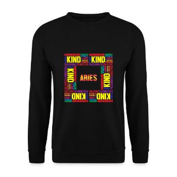Sternzeichen Widder - Unisex Pullover - Schwarz - Vorne - Alina (178cm) & Michal (187cm)