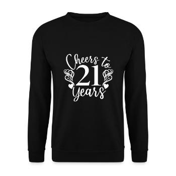 Prost auf 21 Jahre 21. Geburtstag - Unisex Pullover - Schwarz - Vorne - Alina (178cm) & Michal (187cm)