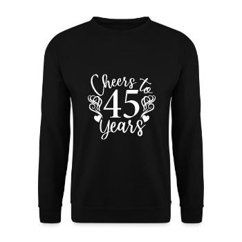Vive le 45e anniversaire de 45 ans - Sweat-shirt Unisexe - noir - Devant - Alina (178cm) & Michal (187cm)