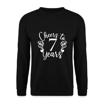 Prost auf 7 Jahre 7. Geburtstag - Unisex Pullover - Schwarz - Vorne - Alina (178cm) & Michal (187cm)