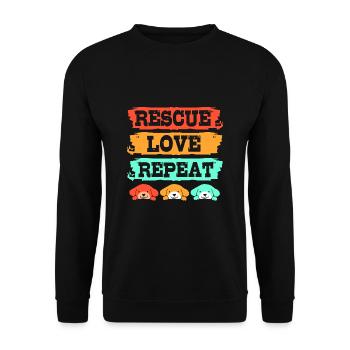 Dog Rescue Animal Rights Animal Rescue Animal Shelter - Unisex Sweatshirt - black - Front - Alina (178cm) & Michal (187cm)