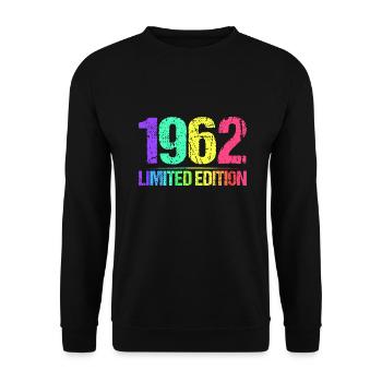 1962 Limited Edition Jahrgang 62er Retro Jahrgang - Unisex Pullover - Schwarz - Vorne - Alina (178cm) & Michal (187cm)