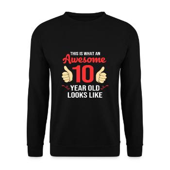 29th Birthday Ten Year of Birth Date of Birth - Unisex Sweatshirt - black - Front - Alina (178cm) & Michal (187cm)