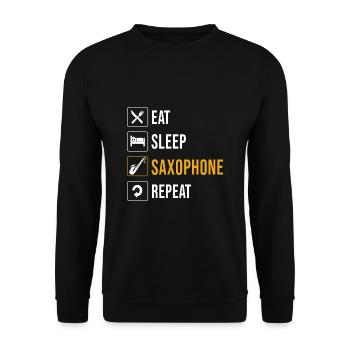 Saxophoniste saxophoniste - Sweat-shirt Unisexe - noir - Devant - Alina (178cm) & Michal (187cm)