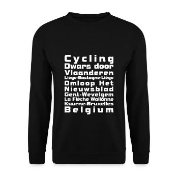 Belgien Fahrrad Cycling Klassiker Frühjahr - Unisex Pullover - Schwarz - Vorne - Alina (178cm) & Michal (187cm)