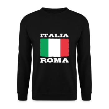 Italie Italie Italie Italien Drapeau italien Rome - Sweat-shirt Unisexe - noir - Devant - Alina (178cm) & Michal (187cm)
