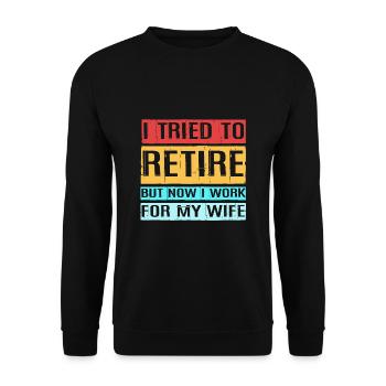 Retraité Retraité Retraité - Sweat-shirt Unisexe - noir - Devant - Alina (178cm) & Michal (187cm)
