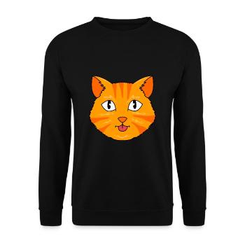 Chat tigré - Sweat-shirt Unisexe - noir - Devant - Alina (178cm) & Michal (187cm)