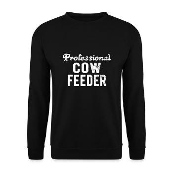 COW FARMER: Cow Feeder - Unisex Pullover - Schwarz - Vorne - Alina (178cm) & Michal (187cm)