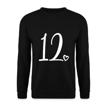 12th Birthday Girls 12 Years Old Cute Number 12 - Unisex Sweatshirt - black - Front - Alina (178cm) & Michal (187cm)