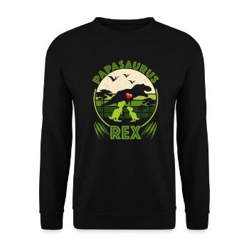Papasaurus Rex - Sweat-shirt Unisexe - noir - Devant - Alina (178cm) & Michal (187cm)