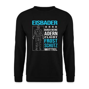 eisbader winterbader winterschwimmer kalt extrem - Unisex Pullover - Schwarz - Vorne - Alina (178cm) & Michal (187cm)