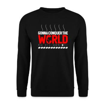 Gonna conquer the World - Red Version - Unisex Sweatshirt - black - Front - Alina (178cm) & Michal (187cm)